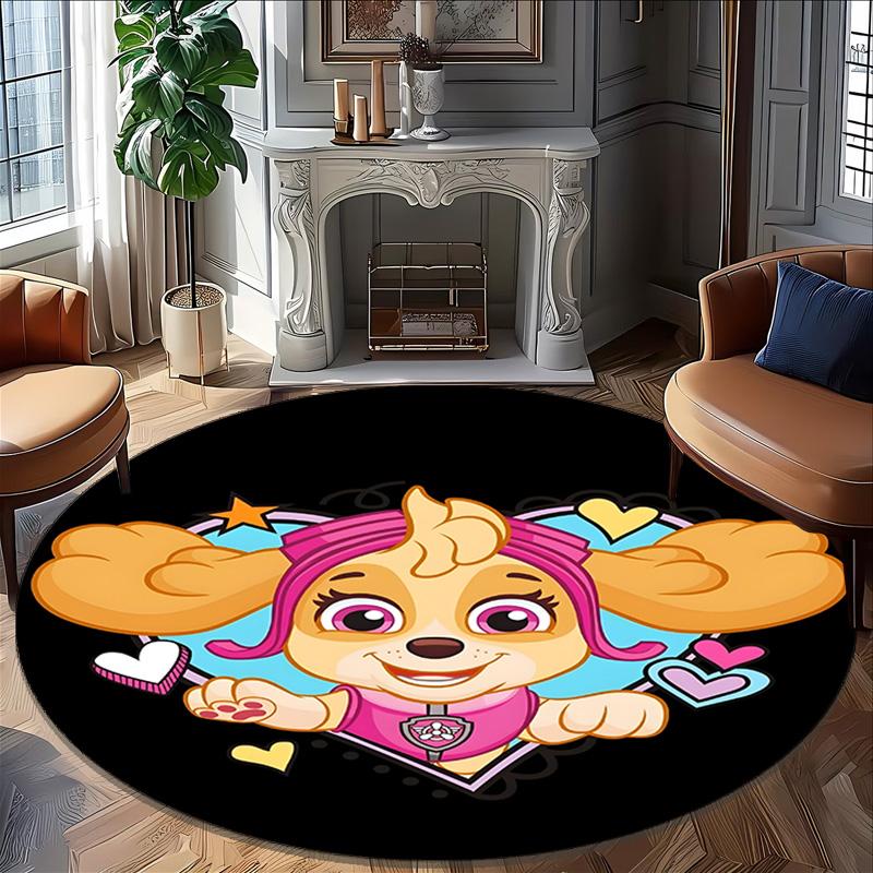 1pc Paw16 Carpet, Round Rug, Comfortable, Suitable for Entryways, Living Rooms, Office, And Bedrooms, Christmas Decoration