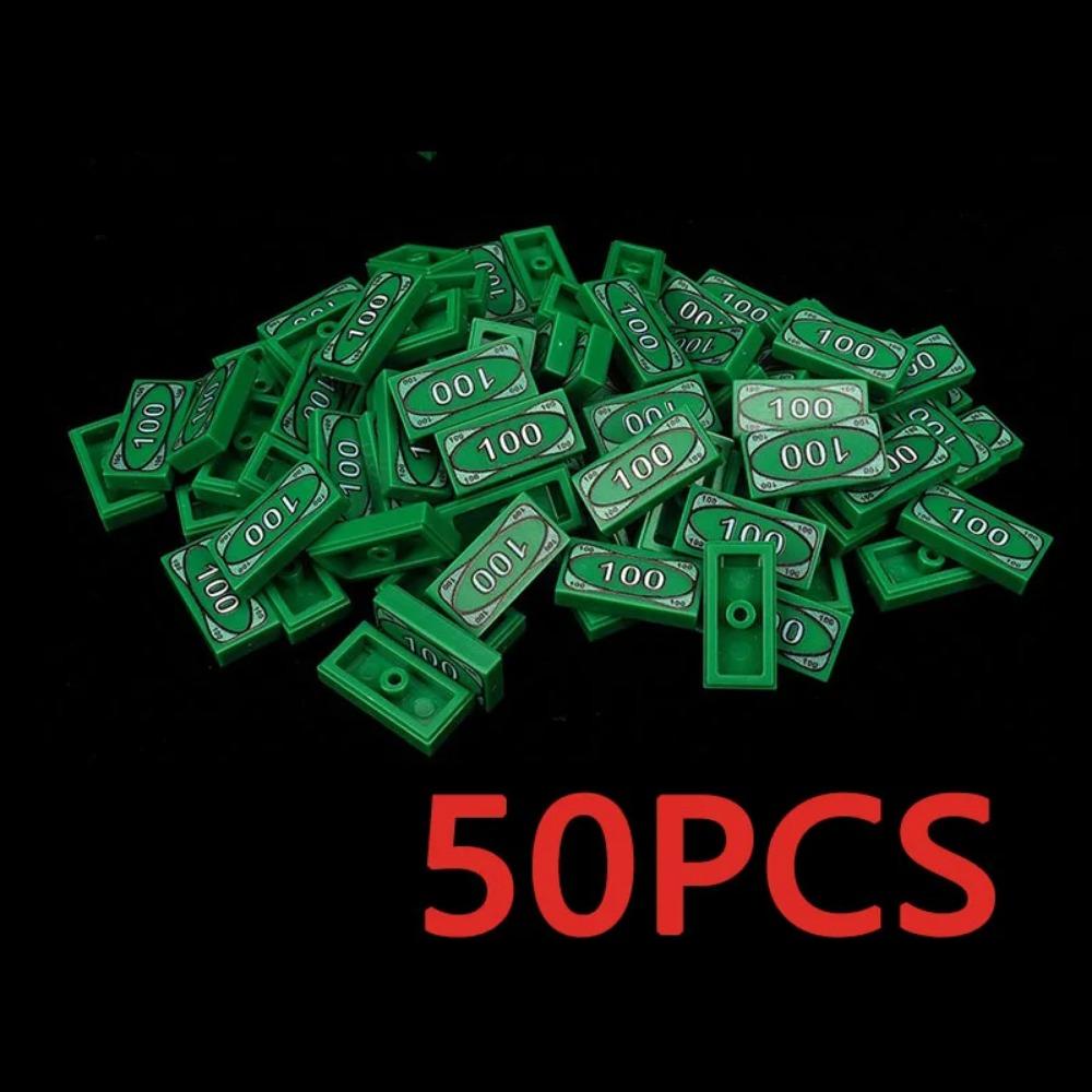 City Building Blocks Accessories Figures Cash Dollar Bills Gold Silver Coins Brick Treasure Chest Ore DIY Gift Toy X015 Safe Box