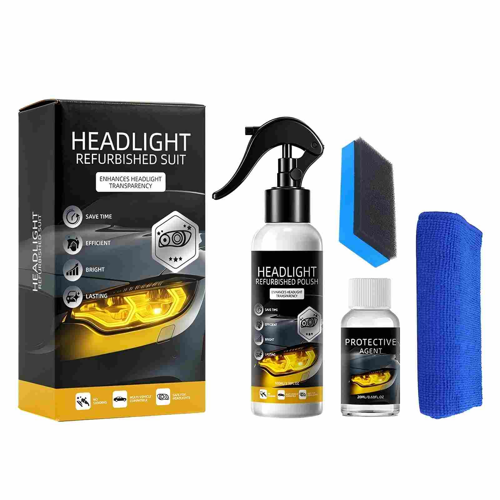 Car Headlight Care Kit, Headlight Refurbishing Care Agent, Polishing Kit,100ml One Size