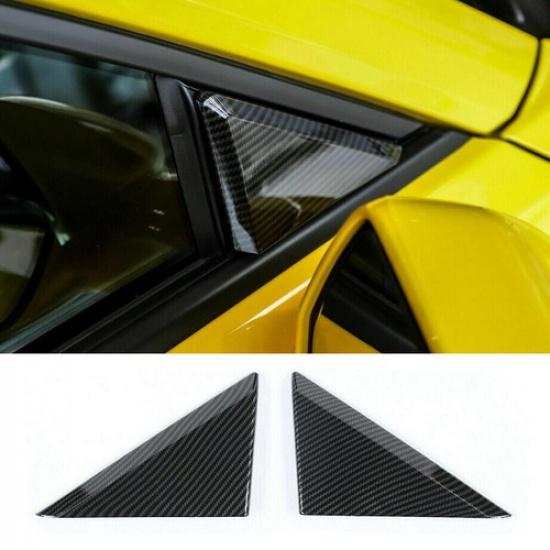 Side Window Front Triangle Cover Trim Bezels For Chevy Camaro 10-15 Carbon Fiber