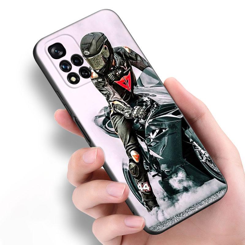 

Мото кроссовый мотоцикл спортивный черный силиконовый чехол для телефона Xiaomi POCO X3 X4 NFC F5 M3 M4 M6 X5 X6 Pro F3 F4 GT 5G C55 C65 M5 POCO F4 5G