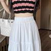 Summer 2025 Women's High Waist White A-line and Black Umbrella Midi Skirts
