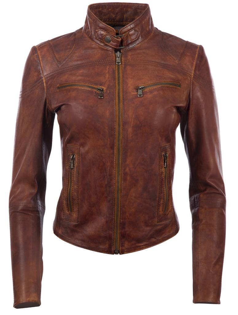 Aviatrix Women's Brown Real Leather Jacket (Crd9) - Cm