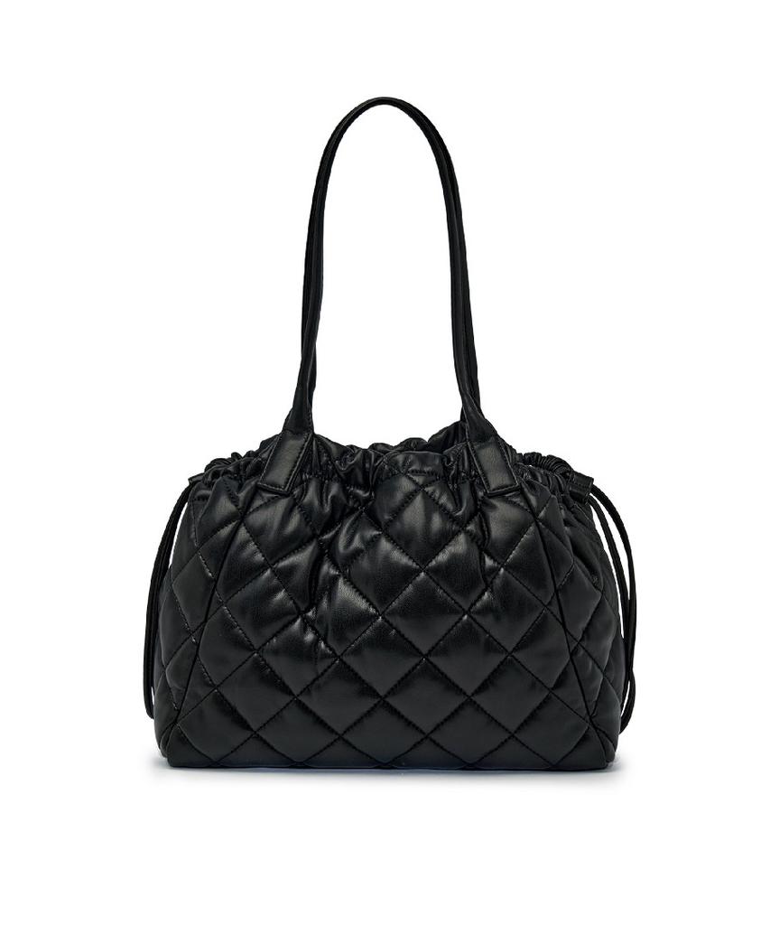 Mlb Basic Quilted Pu Tote Bag Ny (Black)