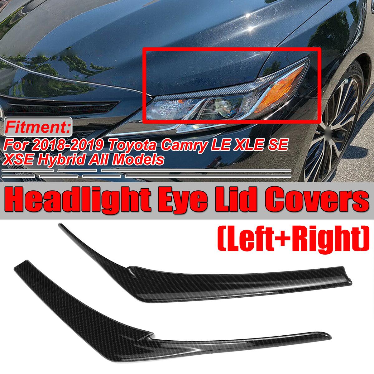 

2 шт., карбоновый чехол для автомобильных фар, бровей, век для Toyota Camry LE XLE SE XSE Hybri 2018-2019 гг.