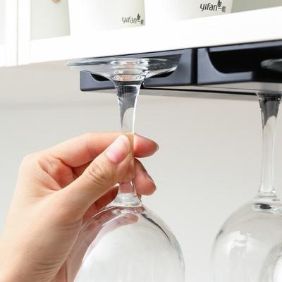 Wall Display Upside-Down Wine Glass Rack Plastic Hanging Cup Holder Non-Drilled Wine Glass Holder Dining Room