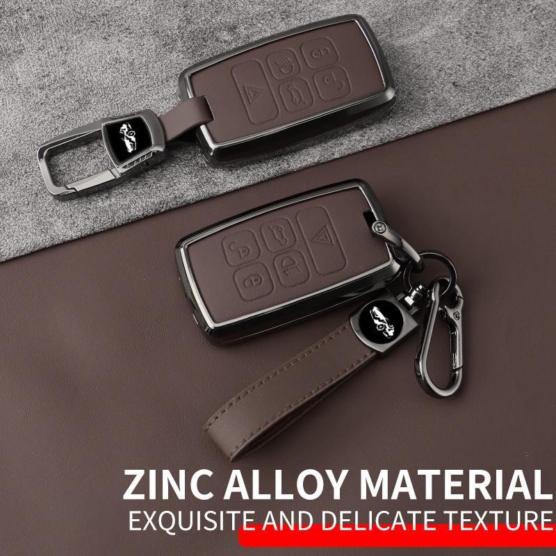 Alloy Car Key Case Cover for Land Rover Range Rover Discoverry 5 Sport Evoque 2018 2019 2020 for Jaguar XEL E-PACE Key Holder