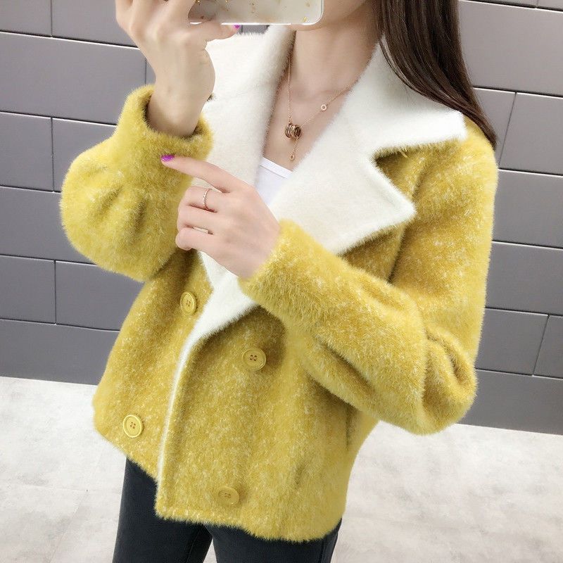 Fashionable Loose Mink Fur Cardigan Women Autumn Korean Style Coat