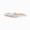 Huitan Two Tone Rings for Women Trendy Wedding Band Accessories with Cubic Zirconia Exquisite Proposal Engagement Jewelry