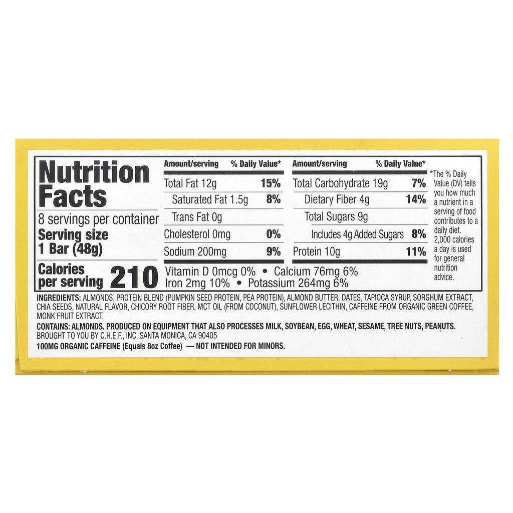 Caramel Almond Sea Salt Energy Bars, 8 Bars, 48G (1.69Oz) Each