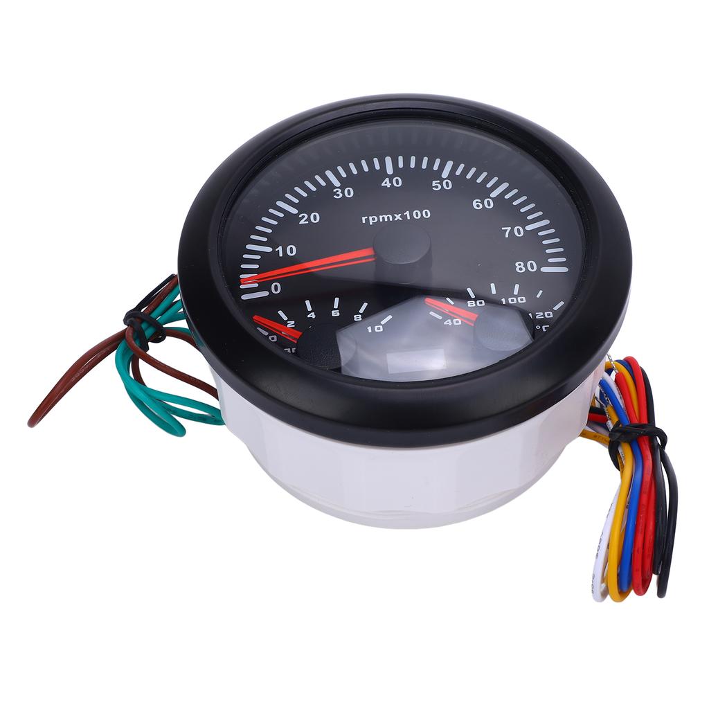 3 In 1 85mm Tachometer 8000rpm 40 To 120 Celsius Water Temp 0 To 10bar Oil Pressure 7 Color Backlight for Car Truck Boat