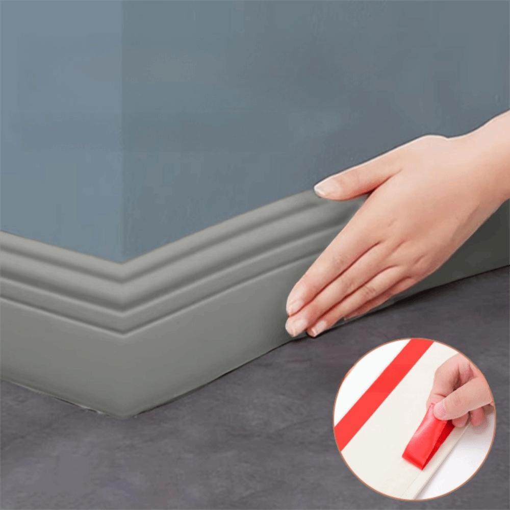 2M/Roll 3D Self Adhesive Skirting Line Wall Sticker Thickened Anti-collision Decoration Strips Living Room Bedroom Corner Line