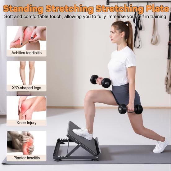 Stretch Board Heavy Duty Slant Board Calf Stretcher for Squat 600lbs Weight Capacity Adjustable Achilles Incline Balance Relieving Plantar Fasciitis