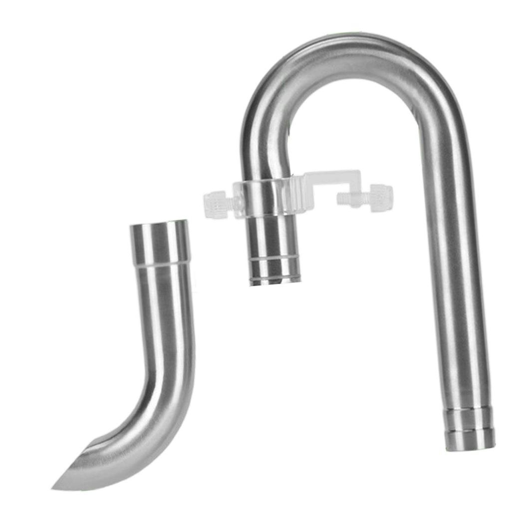 Edelstahl Aquarium Seerosenrohr Set 360 Grad Drehbar Ausflussrohr Filteranschluss für Pflanzenbecken Süßwassergebrauch