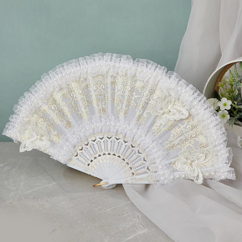 Decorative Butterfly Lace Fan Multifunctional Design Cosplay Accessory For Weddings Photography Shows