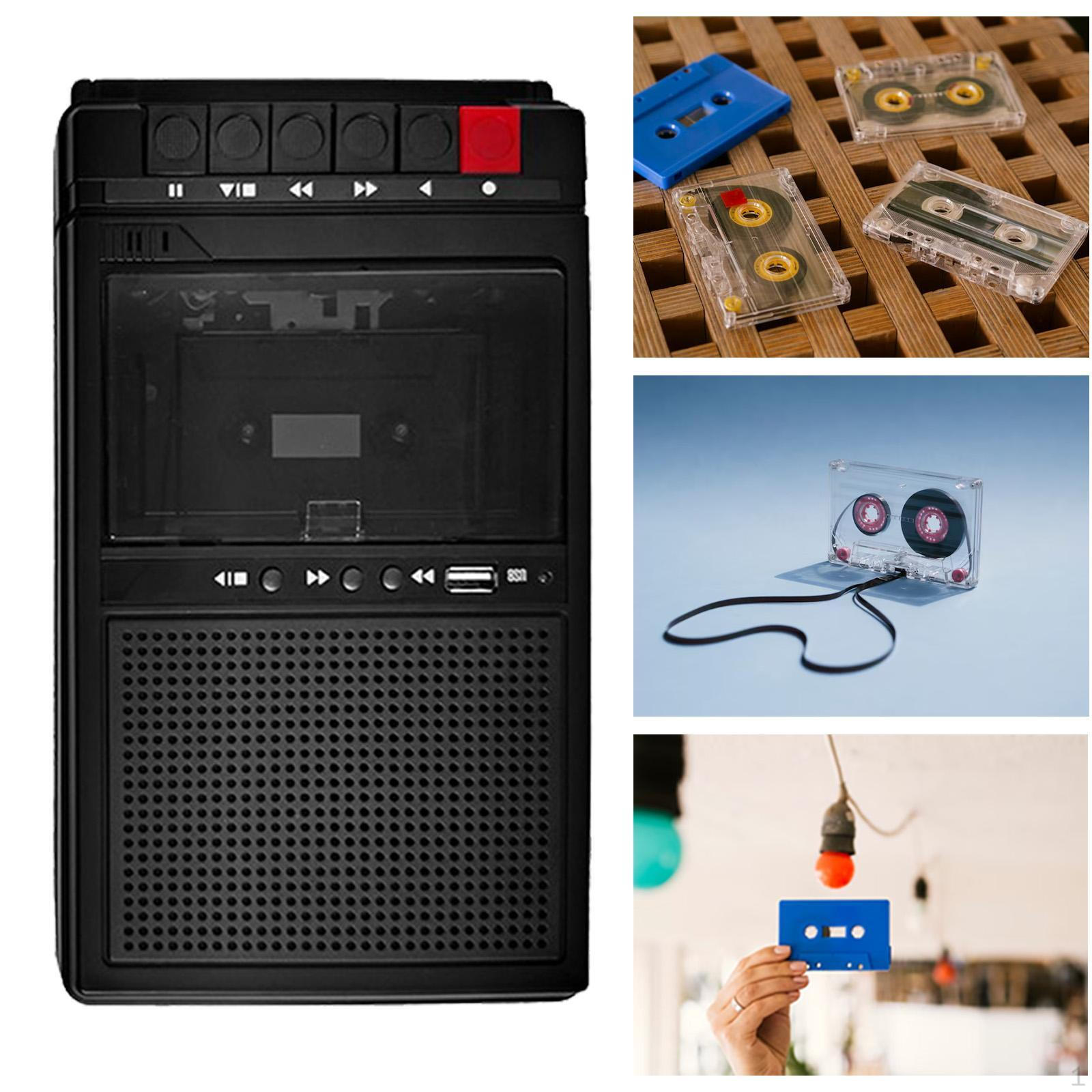 

Портативный кассетный плеер Встроенный динамик Подарок на день рождения Динамики Карманный стерео Магнитофон для чёрный