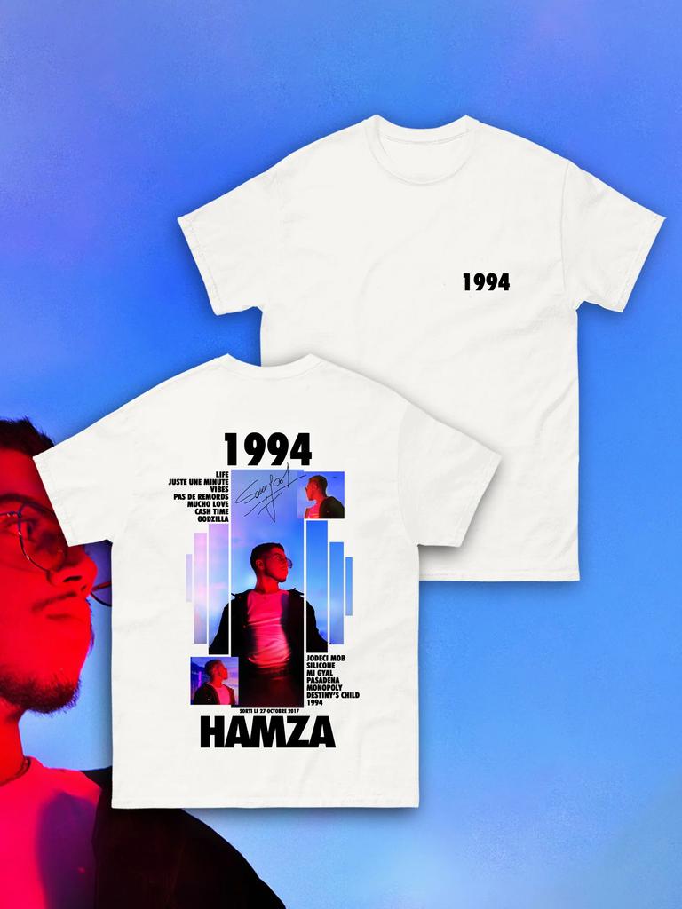 Rapper HAMZA 1994 Tour Album 2025 Graphic T Shirts Unisexs Retro Fashion Cotton Short Sleeve Tshirt Hip Hop ONeck Clothing Tees