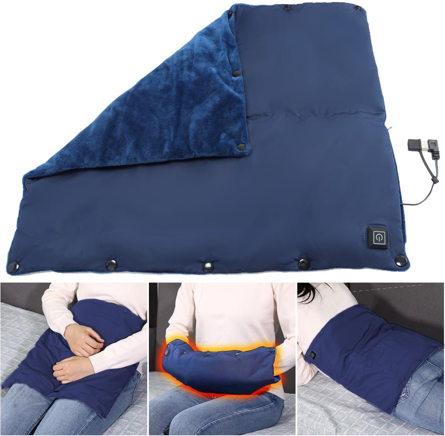 

Makitsu USB Electric Heating Fast Warm Hand Mini Hot Heating 3 Temperature Perfect for Car and Cold Weather Mat, 10-Second Heat-Up, Pad, Warmer,