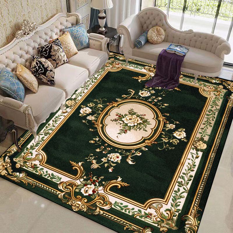European Flower Carpets for Living Room Plant Pattern Decoration Carpet Home Sofa Area Foot Mat Bedroom Non-slip Soft Large Rugs