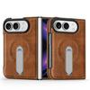 360 Rotating Magnetic Kickstand Skin Feel Leather Case for IPhone Ultra 18 Fold Wide Shockproof Wireless Charge Slim Fit Cover
