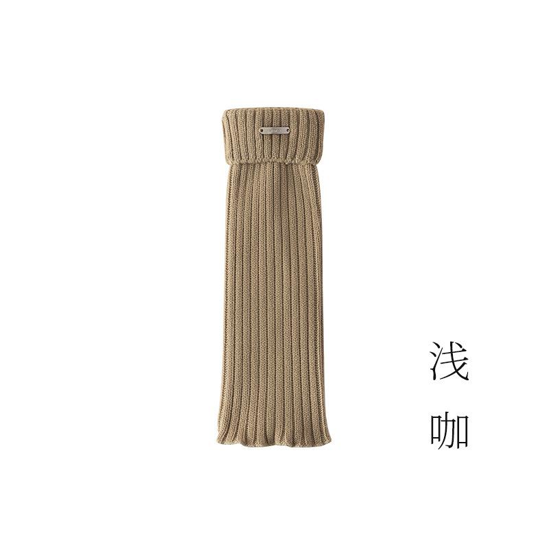 Metal Label Flanged Stockings Set Ins Wind Long Stacking Socks Children'S Autumn And Winter Solid Color Pit Strip Thin Calf Socks