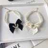 Style French Bow Double Pearl Beaded Pet Collar Neck Ring for Cats Dogs