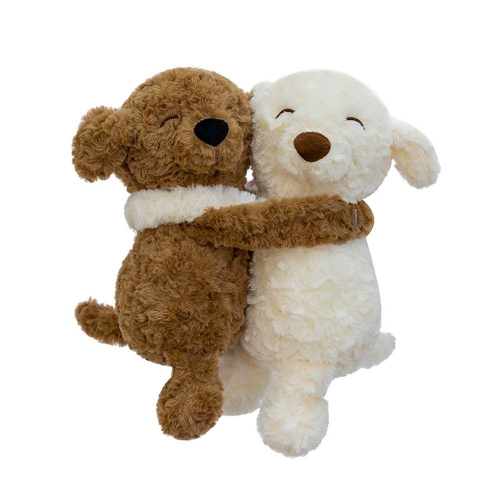 

Brown&White Animal Puppy Dolls Smile Hug Dog Plush Dolls Simulation Dog Plush Toy Birthday Gifts