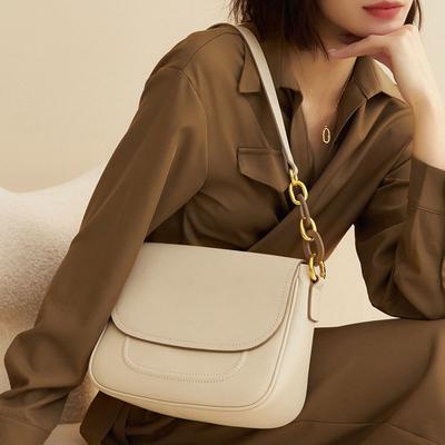 Leather Shoulder Bag Women Genuine Cow Leather Underarm Bag Acrylic Fashion Versatile Crossbody Handbags