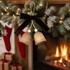 Bell Ornaments For Christmas Tree Wood Ring Pendants Christmas Tree Bells With Pine And Bow For Garland Door Tree Holiday