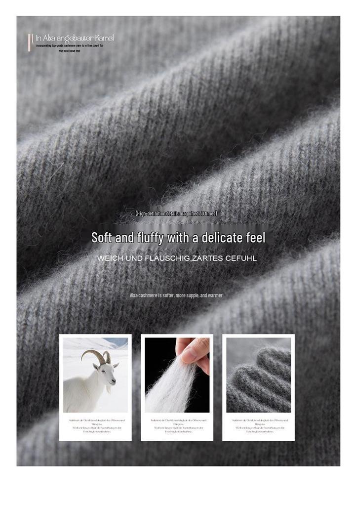 2025 Women's Seamless Cashmere Slim Fit Sweater - Autumn/Winter Knit, Skin-Friendly Round Neck