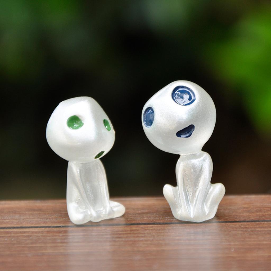 Cartoon Anime Luminous Elves Micro Landscape Ornaments Green Light Blue Light Luminous Tree Alien Elf Resin Figure Ghost Glow