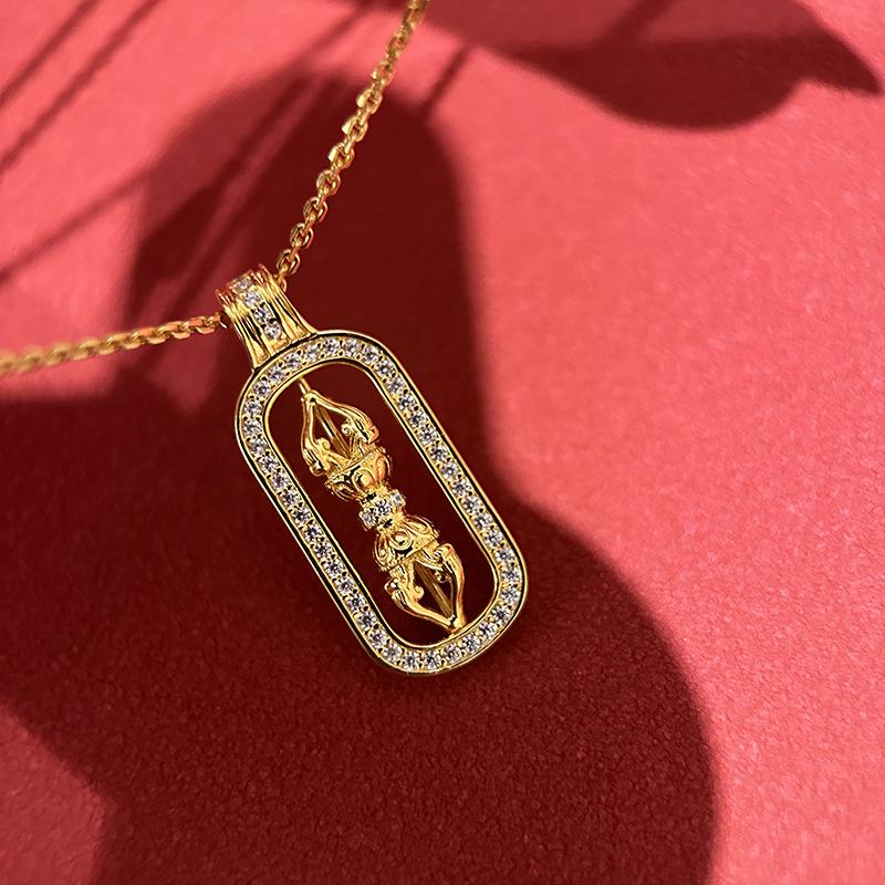 Vintage Diamond inlaid ethnic style Pixiu pendant necklace light luxury exquisite party wedding   sets for women