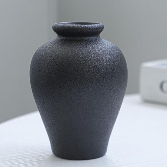 5Pcs/Set Black White Ceramics Flower Vase Modern Flower Holder Container Home Office Table Centerpiece Decorative Floral Plants Vase