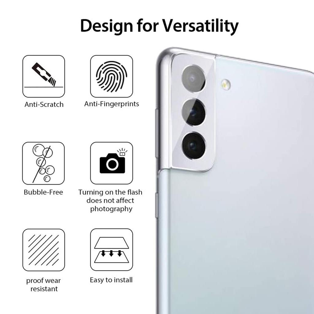 2.5D 9H Arc Edge Gehärtetes Glas Displayschutzfolie+Kameraobjektiv Film Schutz für Samsung Galaxy S21 4G/5G