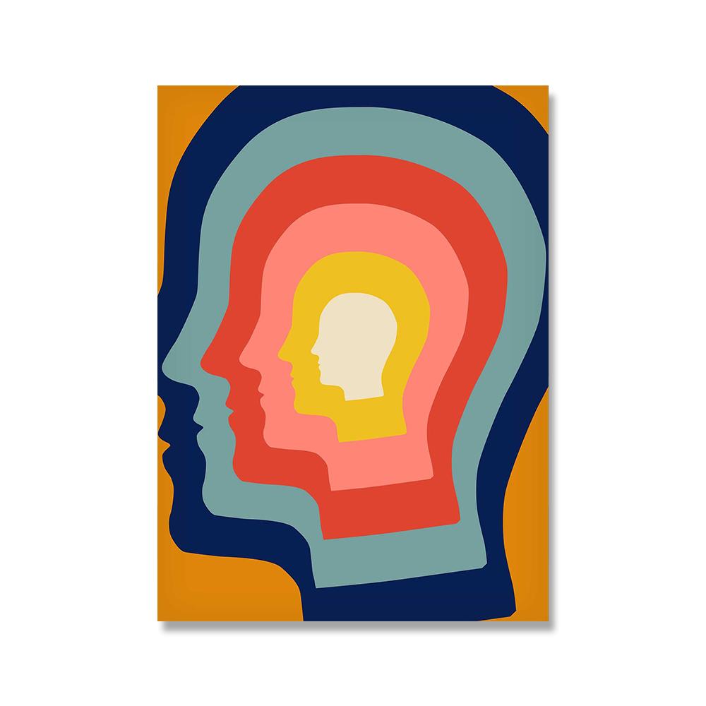 Tame Impala at Glastonbury Gig Canvas Posters Retro Abstrakt Geometri Målning Färgglada Head Väggbilder för vardagsrumsinredning