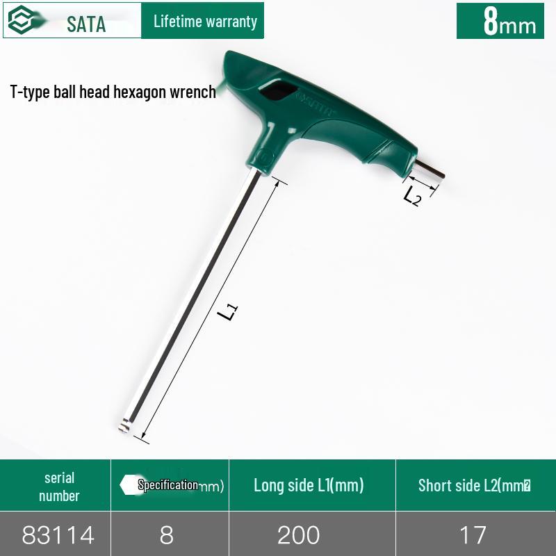 SATA T-Handle Hex Wrench Set: 2.5, 3, 4mm Hex Screwdrivers