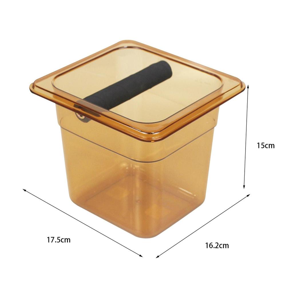 Acrylic Coffee Ground Knock Container bin Waste with Rubber Bar Non Slip Base for Western
