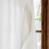 White Sheer Curtain Magic Sticker No Drill Chiffon Sheer Curtain Light Filtering Self-adhesive Semi-Sheer Curtain Living Room