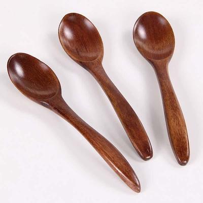 Natural Wood Utensil Hand-made Rice Cooking Baby Kids Spoon