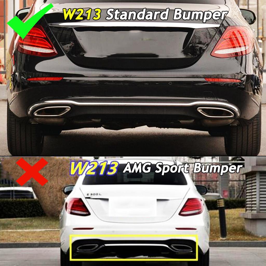 Rear Diffuser With Exhaust Tip for Mercedes-Benz E-Class W213 Standard Bumper 2016-2020 E200 E250 E300