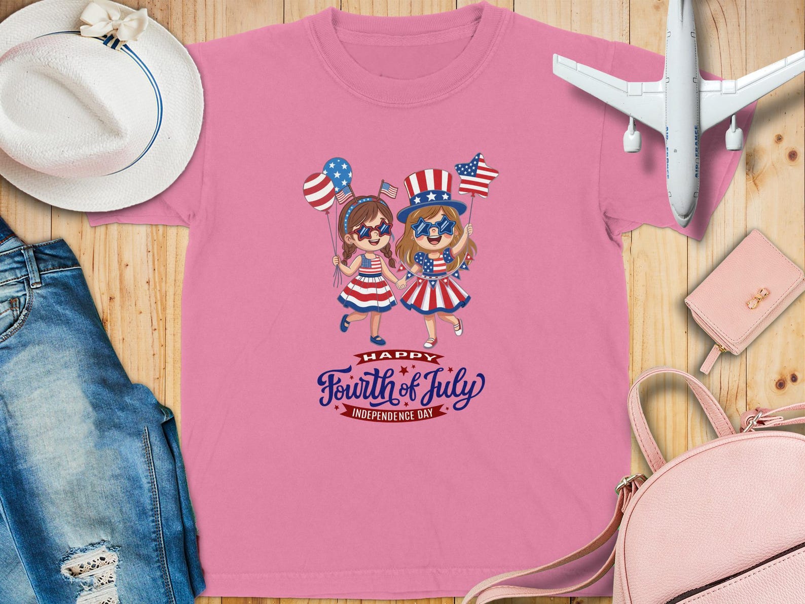 Happy Fourth of July Kids T-Shirt, Patriotic USA Flag Outfit, Summer Holiday Tee 2XL