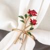 1Pc Towel Wedding Dress Napkin Ring Valentine's Day Zinc Alloy Western Style Red Rose Restaurant Decoration