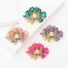 Beaut&Berry Elegant Pearl Peony Flower Brooches for Women Rhinestone Plant Pin Luxury Banquet Wedding Jewelry Friends Gifts