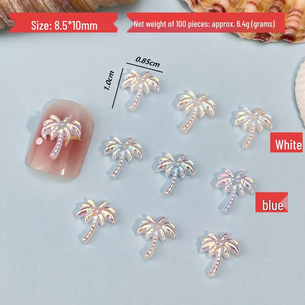 Ocean Style Seashell Nail Art Kit: 3D Shell, Starfish, Resin Ornaments with 12-Grid Box
