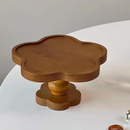 Holz Blume-förmiges Tablett Dekorative Kerzenhalterplatte Rustikaler Tischplatten Schmuckorganisator Bauernhaus Servieren