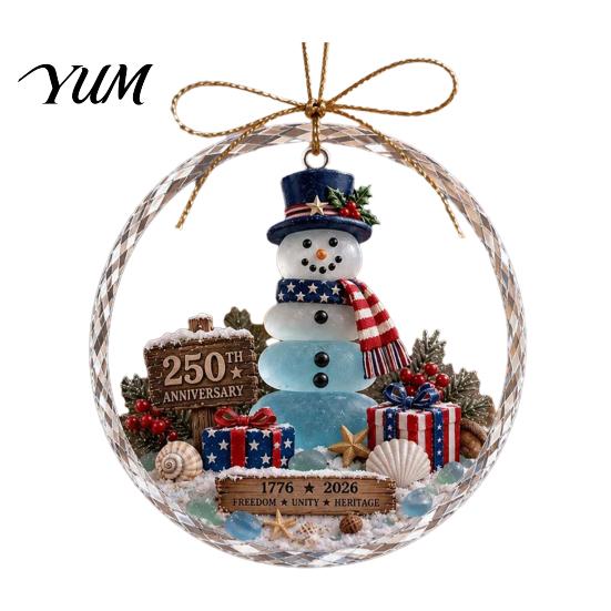 Christmas Wall Hanging Decor Ocean Themed Ornaments, Lighthouse/Wreath/Santa Claus/Xmas Tree/Snowman/Deer Acrylic Ornaments for Living Room