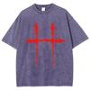 Maglietta da Uomo Anime Jujutsu Kaisen Vintage Manica Corta Per Uomo Donna Y2K Streetwear Top Abbigliamento in Cotone Lavato