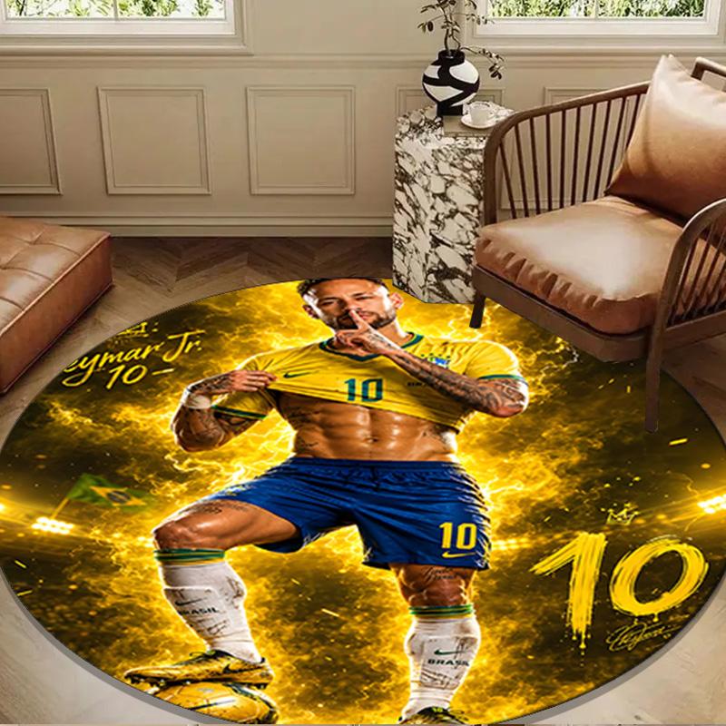 Lucky Football Neymar Journey Round mat, Anti-slip Circle Carpet Chair rug For livingroom,Bedroom, doormat home decor Gift Christmas Gifts