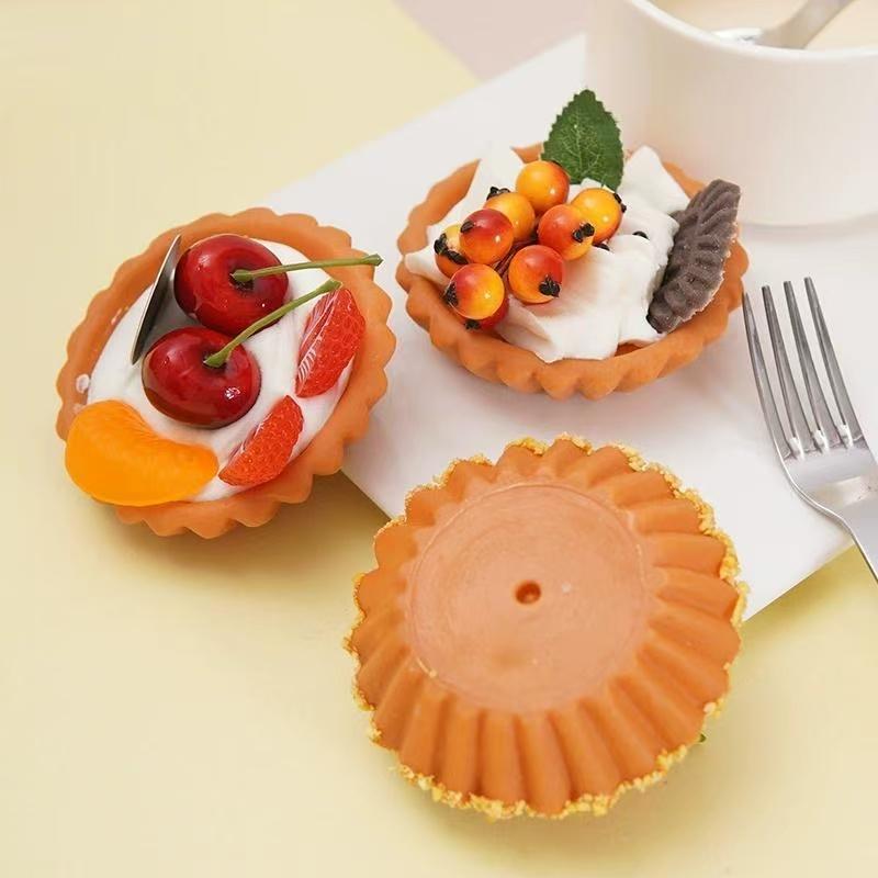 Simulation Fruit Egg Tart Fake Mango Raspberry Cake Model French Bread Desserts Ornaments Bakery Window Display Samples Photogra