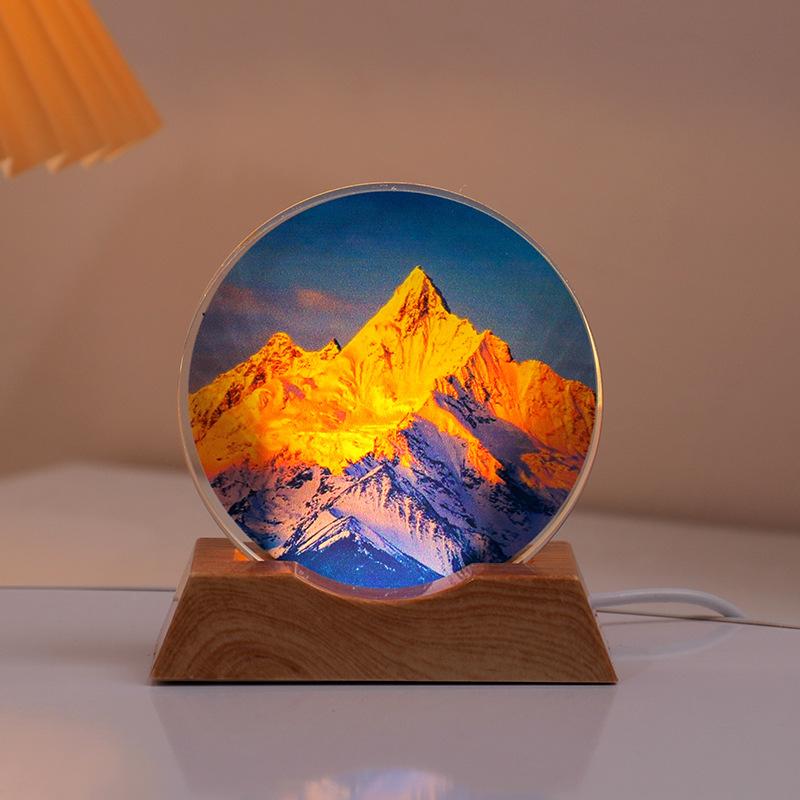 Crystal Disc Luminous Night Lamp Bedside Lamp Ambient Desk Lamp Creative Gift Desktop Decoration Ornament